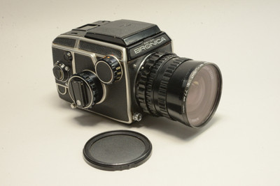 Zenza Bronica EC Camera Body w/ Nikon Nikkor-O 50mm f/2.8 lens and Kenko Skylight Filter