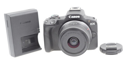 Pre-Owned - Canon R - EOS R50 Mirrorless Camera w/ 18-45mm Lens (Black)