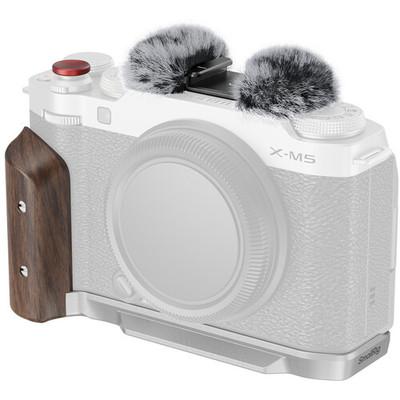 SmallRig L-Shape Mount Plate with Wooden Handle for FUJIFILM X-M5 (Silver)