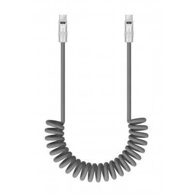 Newell USB-C - USB-C Cable 100W, 1.5m, Silicone, Coiled, grey
