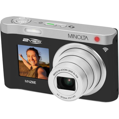 Minolta MNZ6E 64MP 4K Ultra HD Wi-Fi Dual LCD Screen Digital Camera Black