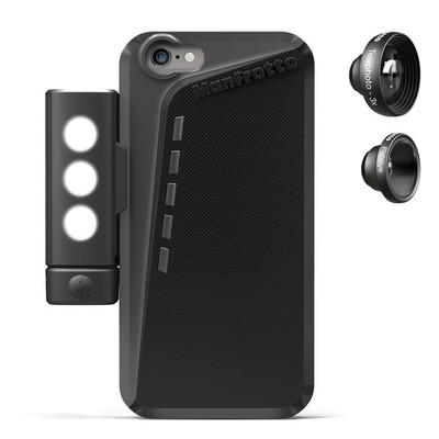 Manfrotto KLYP+ iPhone 6 Plus Photographic Case with Deluxe Photo Kit - 2 Lenses + LED Light + Tripod Mount