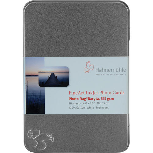 Hahnemuhle Photo Rag Baryta with Tin Box (4 x 6", 30 Sheets)