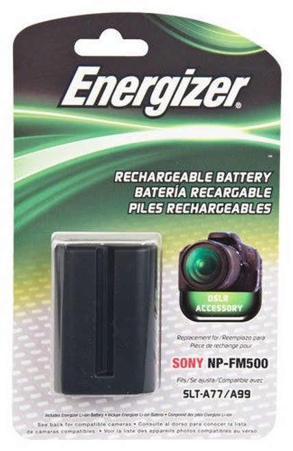 Energizer ENB-SFM500 Digital Replacement Battery NP-FM500H the NP-FM500 for Sony A57, A65, A77, A99, A100, A200, A300 and A850 DSLRs (Black)