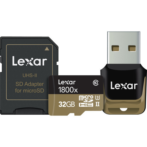 Lexar 32GB Professional 1800x UHS-II microSDHC Memory Card (U3)