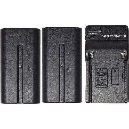 Savage 2-Pack of NP-F970 Lithium-Ion Batteries with Charger for LED Lights