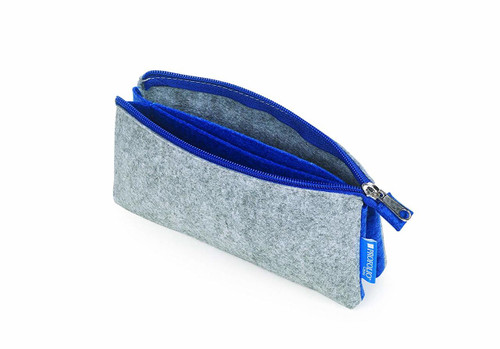 Itoya Profolio Midtown Pouch, Gray and Blue(4"x7')