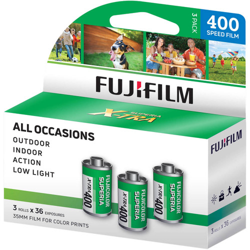 FUJIFILM Fujicolor Superia X-TRA 400 Color Negative Film (35mm Roll Film, 36 Exposures, 3-Pack)  135-36