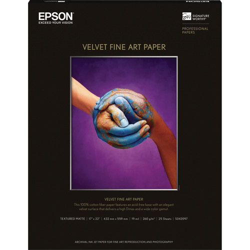 Epson Velvet Fine Art Paper (17 x 22", 25 Sheets)