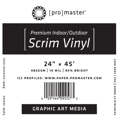 Promaster Premium Indoor/Outdoor Scrim Vinyl 24" x 45' Roll