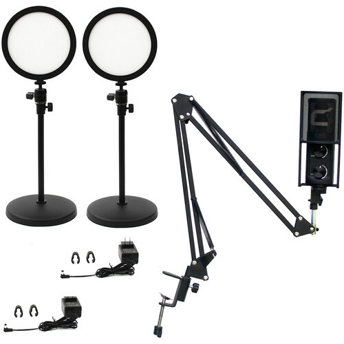 ikan Homestream Kit #2 With 2 Desktop Lights, Podcast Microphone W/ Adjustable Arm