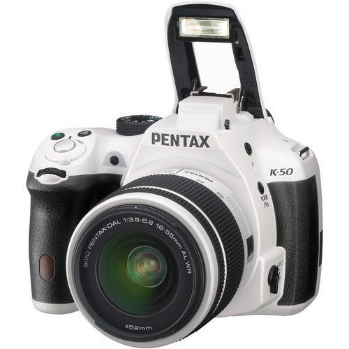 Pre-Owned - Pentax K-50 16MP Digital SLR Camera Kit with DA L 18-55mm WR f3.5-5.6 Lens (White)