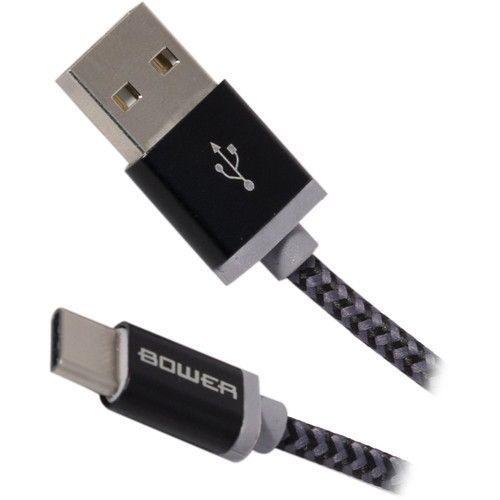 Bower USB 2.0 Type-A Male to USB Type-C Male Charge & Sync Cable (Black, 6')
