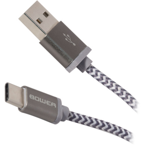 Bower USB 2.0 Type-A Male to USB Type-C Male Charge & Sync Cable (White, 6')