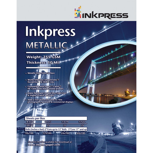 Inkpress 8.5"X11" Metallic 20Sh/255 Gsm, 10Mil
