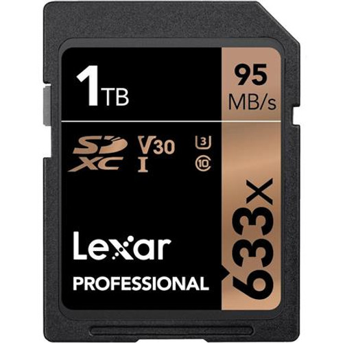 Lexar 1TB Professional 633x Class 10 UHS-I U3 V30 SDXC Memory Card, 95MB/s Read, 70MB/s Write