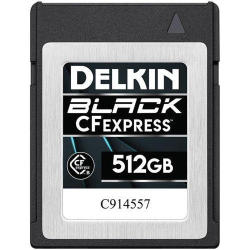 Delkin Black CfExpress Type B 512GB, Reading SP 1645MB/s, SustAING SP 1405MB/s