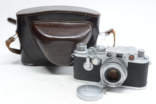 Pre-Owned - Leica IIIF 1954 Red Dial M39 mount film camera W/5CM F2.8 Elmar lens