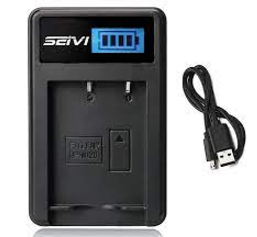 Seivi Battery Single Charger W/ USB Input LCD Display For NB-6L
