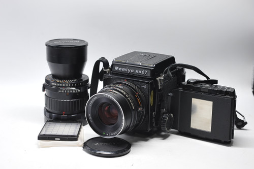 Pre-Owned - Mamiya RB67 Pro S  w/Mamiya-Sekor C 90mm F/3.8, Waist Level Finder, 120 Film Back, 120 6x4.5 Film Back, Grid Focus Screen, Mamiya-Sekor 250mm F/4.5, & Mamiya Aluminum Case