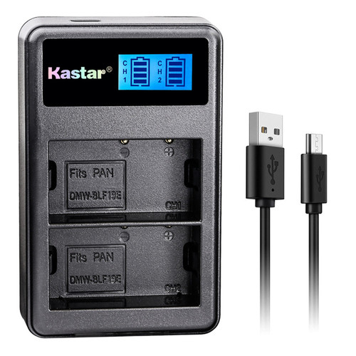 Kastar Battery LCD Dual Charger for Panasonic DMW-BLF19 DMW-BLF19E DMW-BTC10E