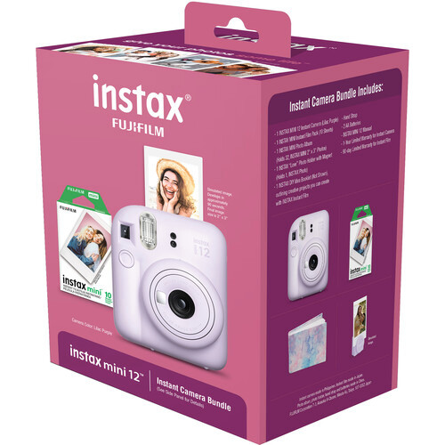 FUJIFILM INSTAX MINI 12 Instant Film Holiday Camera Bundle (Lilac Purple)