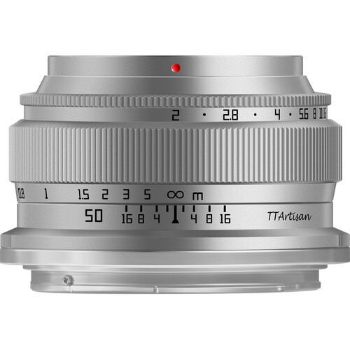 TTArtisan 50mm f/2 Lens for FUJIFILM X (Silver)  APS-C Format