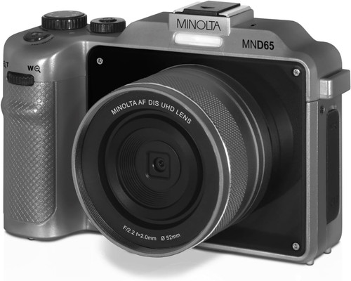 MINOLTA® MND65 56 MP Autofocus / 4K60FPS Ultra HD Camera w/WiFi (Gray Body, Black Faceplate)