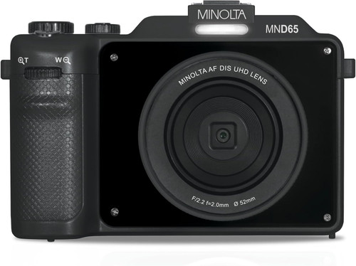 MINOLTA® MND65 56 MP Autofocus / 4K60FPS Ultra HD Camera w/WiFi (Black Body, Black Faceplate)