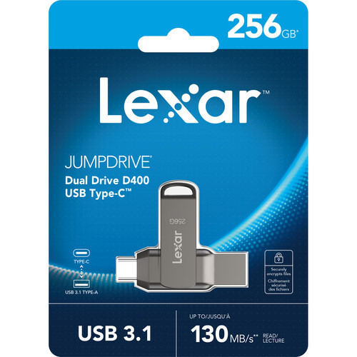 Lexar 256GB JumpDrive Dual Drive D400
