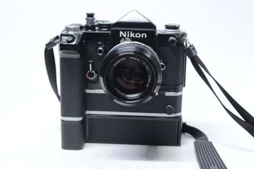 Pre-Owned - Nikon F2 DE-1 35mm Film Camera Body (Black)  w/MD-2 - MB-1 MotorDrive /W/nikon 50mm f/1.4