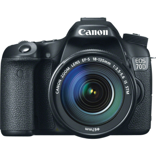 EOS 70D DSLR Camera w/ 18-135mm STM f/3.5-5.6 Lens, 32GB SD Card, Gadget Bag