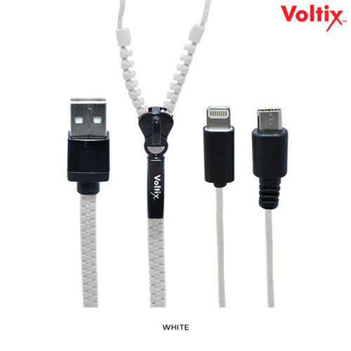 Voltix Zipper Charging Cable (White)