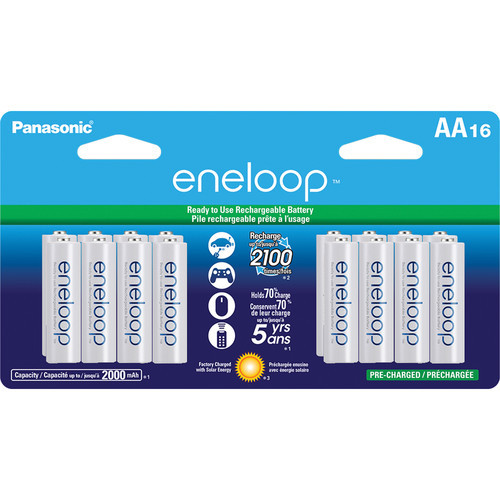 Panasonic Eneloop AA Rechargeable Ni-MH Batteries (2000mAh, Pack of 16)