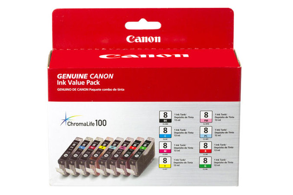 Canon CLI-8 Eight Pack of Ink For Pixma Pro 9000