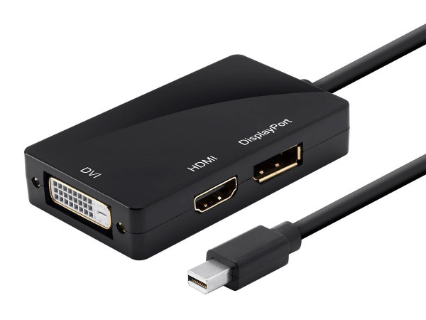 Monoprice Mini DisplayPort 1.2a / Thunderbolt to HDMI® DVI DisplayPort Passive Adapter Black (12744)