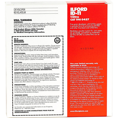 Ilford - ID-11 Film Developer (Powder) for Black & White Film - Makes 1 Liter