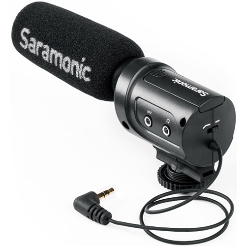 Saramonic SR-M3 Mini Directional Condenser Microphone with Integrated Shockmount