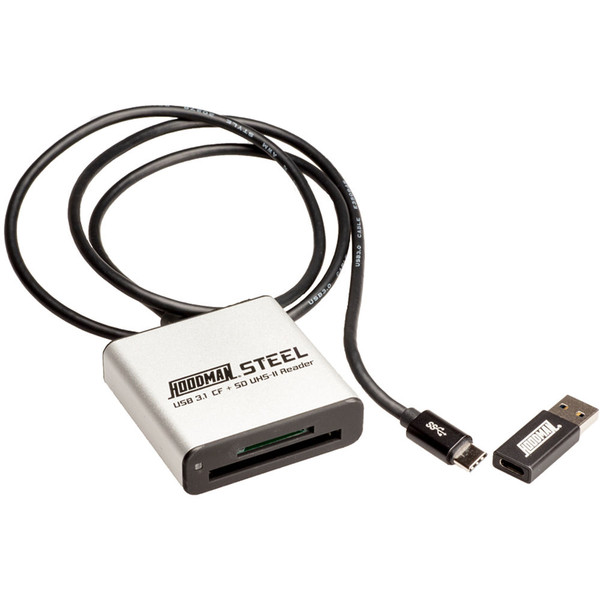 Hoodman Steel31 Dual-Slot CF/SD Memory Card Reader