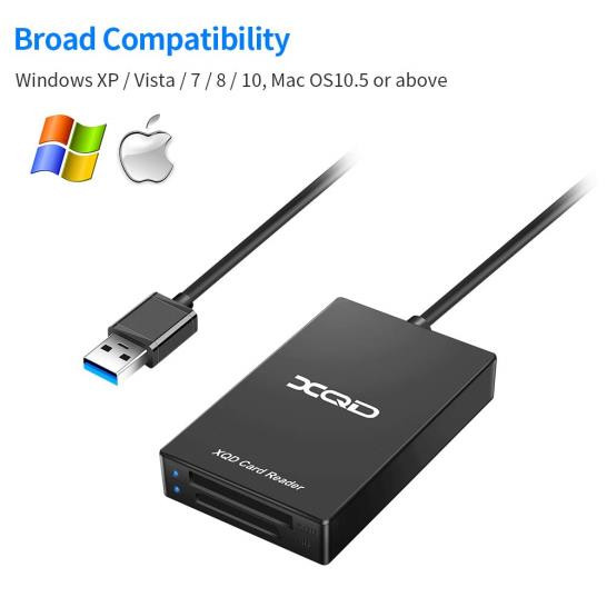 XQD Card Reader, Rocketek USB3.0 XQD/SD Card Reader Dual Slot Memory Card Reader 5Gpbs Super Speed