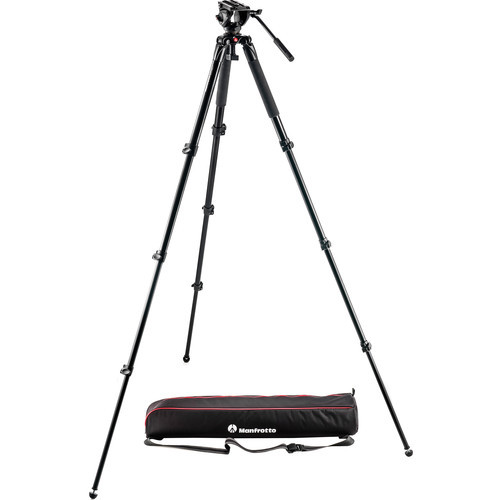 Manfrotto - Manfrotto MT055XPRO3 Aluminum Tripod with 502HD Fluid Head Hybrid Video Kit