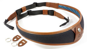 4V Design Large Neck Strap ALA - Univ. Fit Kit - Canvas, Tuscany Leather - black/brown