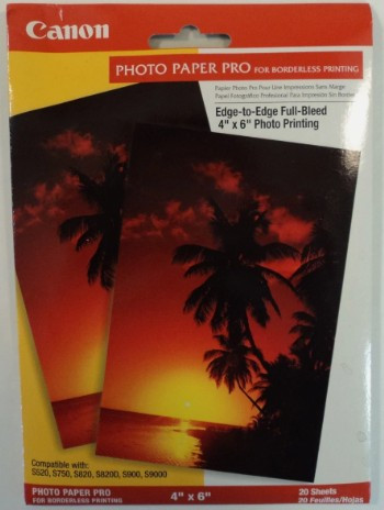 Canon 4X6 Borderless Paper