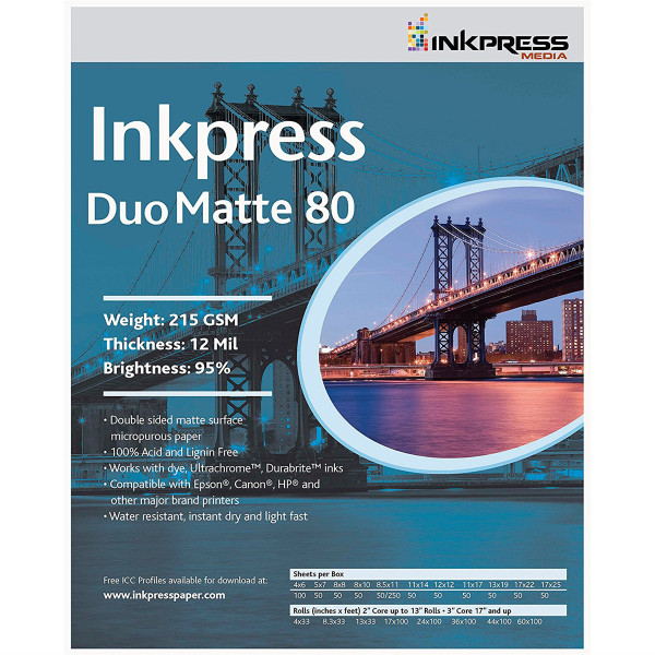 Inkpress Media Duo Matte 80 Paper (11 x 17", 50 Sheets)
