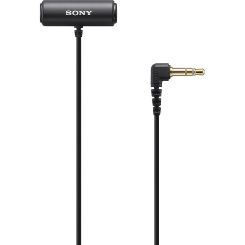 Sony - ECM-LV1 Compact Stereo Lavalier Microphone with 3.5mm TRS Connector