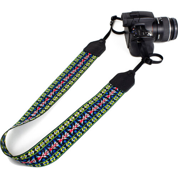 Perri's Leathers Ltd. 2" Hootenanny Camera Strap (Blue/Yellow/Red)