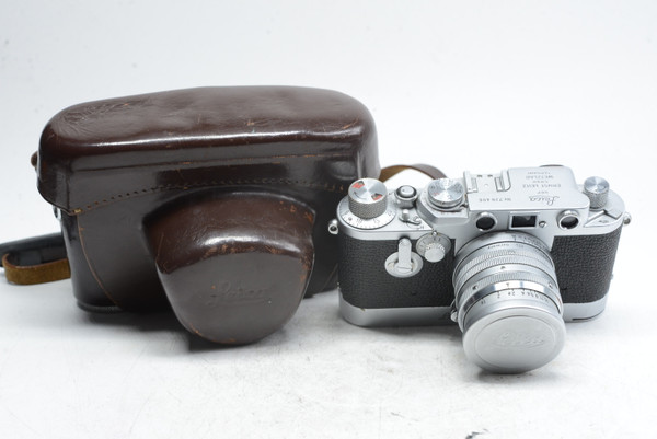 Pre-Owned - Leica - IIIF 1954 Red Dial M39 mount film camera w/5cm F/1.5 Summarit and Leicavitt