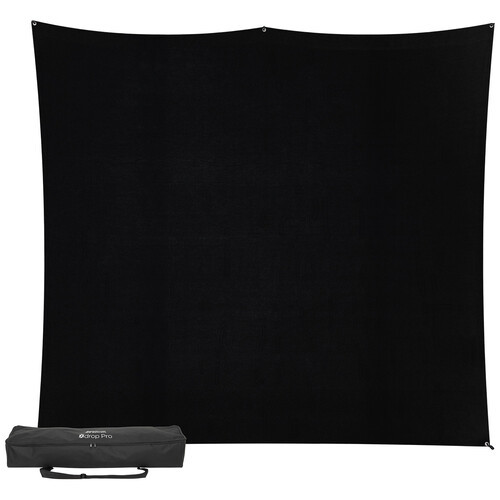 Westcott - X-Drop Fabric Backdrop Kit (Rich Black, 8 x 8')
