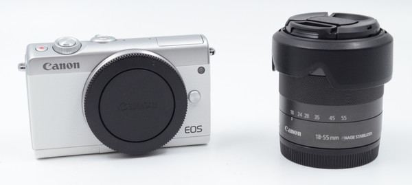 Canon Open Box - Canon EOS M100 Mirrorless Digital Camera (White) with 18-55mm Lens (Graphite Black)