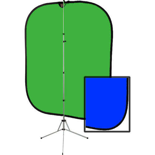 Westcott - 6x7' - Chromakey Blue/Green 2-in-1 Illuminator Muslin Background Kit with Stand